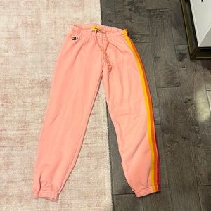 Pink aviator nation sweatpants